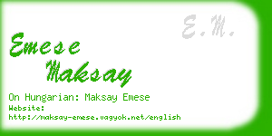 emese maksay business card